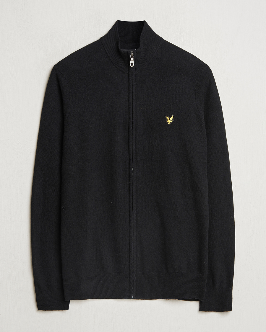 Mies | Puserot | Lyle & Scott | Lambswool Full Zip Jet Black Marl