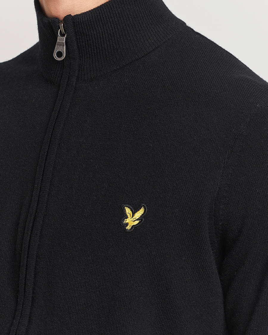 Mies | Puserot | Lyle & Scott | Lambswool Full Zip Jet Black Marl