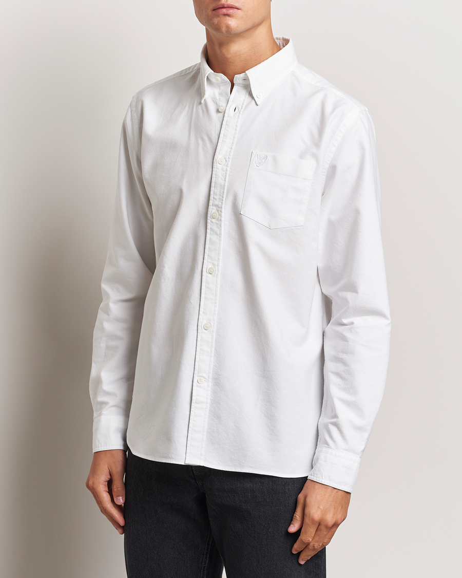 Mies | Kauluspaidat | Lyle & Scott | Tonal Eagle Plain Oxford Shirt White