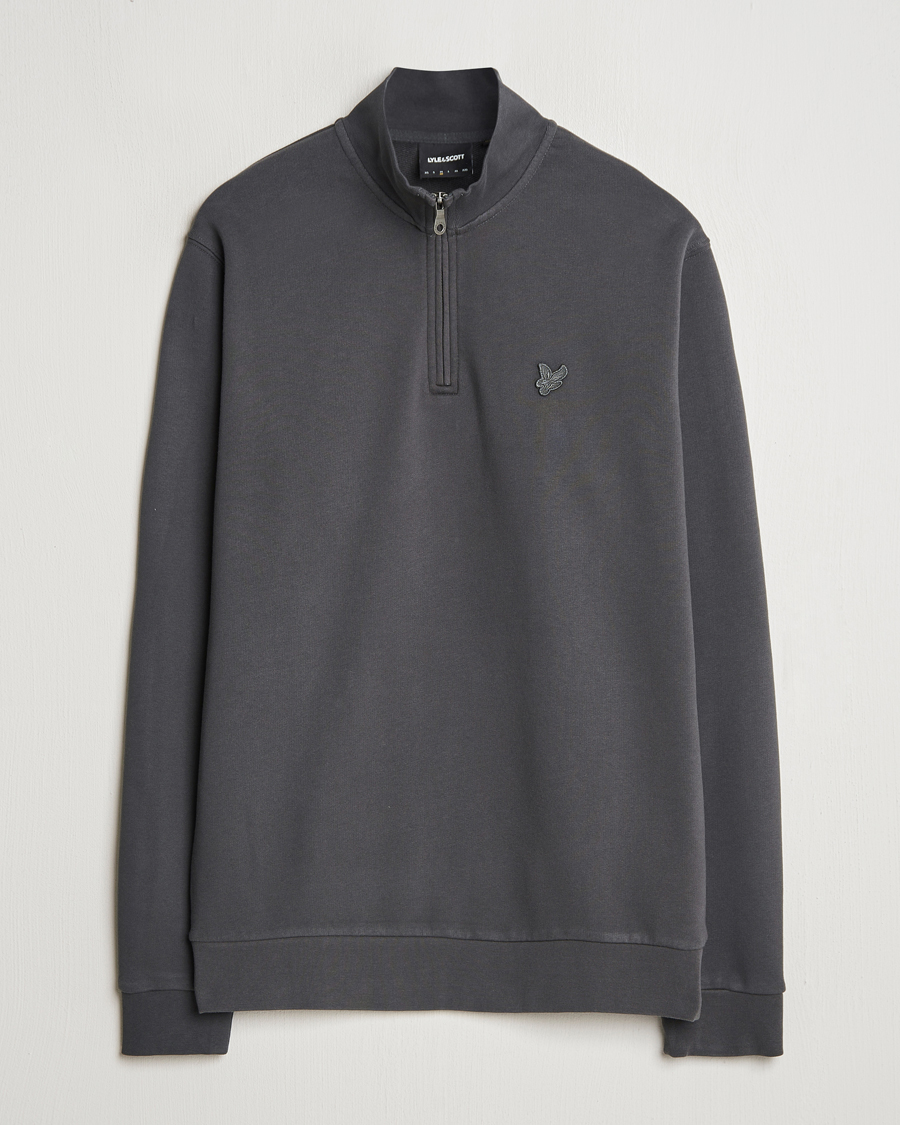 Mies | Puserot | Lyle & Scott | Tonal Eagle Half Zip Sweater Gunmetal