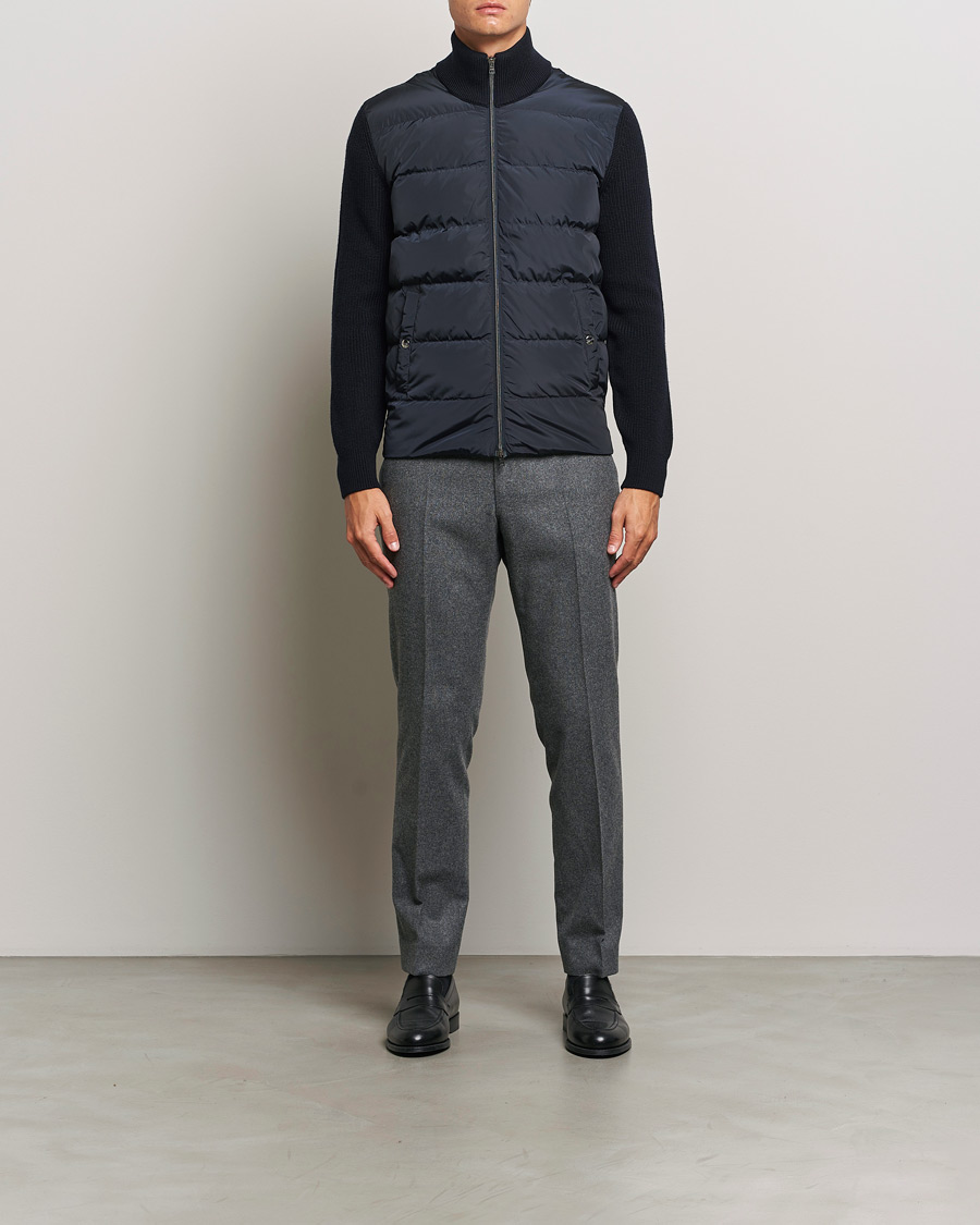 Mies | Takit | Herno | Knitted Hybrid Jacket Navy
