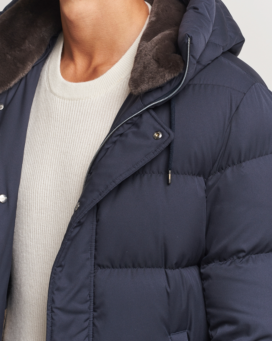 Mies | Takit | Herno | Faux Fur Down Parka Navy