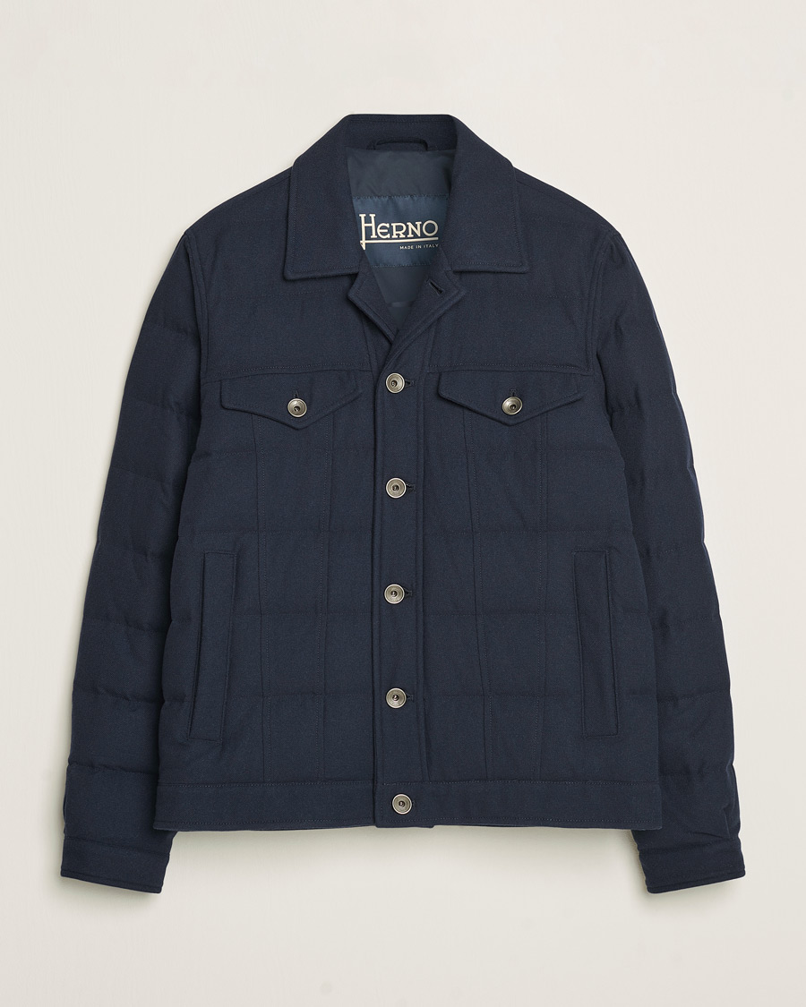 Mies | Takit | Herno | Cashmere Down Biker Jacket Navy