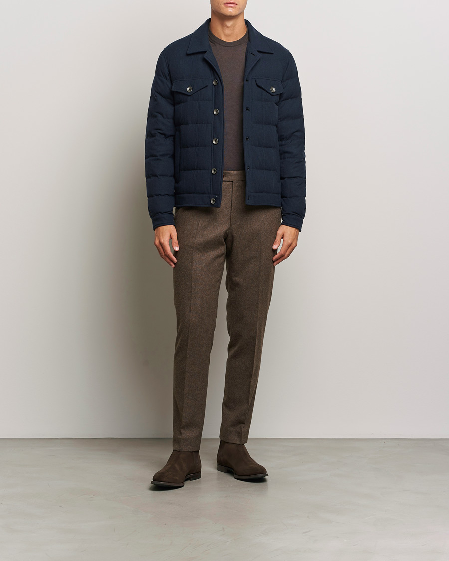 Mies | Takit | Herno | Cashmere Down Biker Jacket Navy