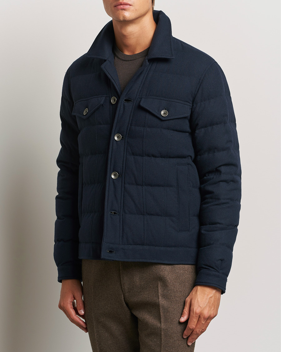 Mies | Takit | Herno | Cashmere Down Biker Jacket Navy