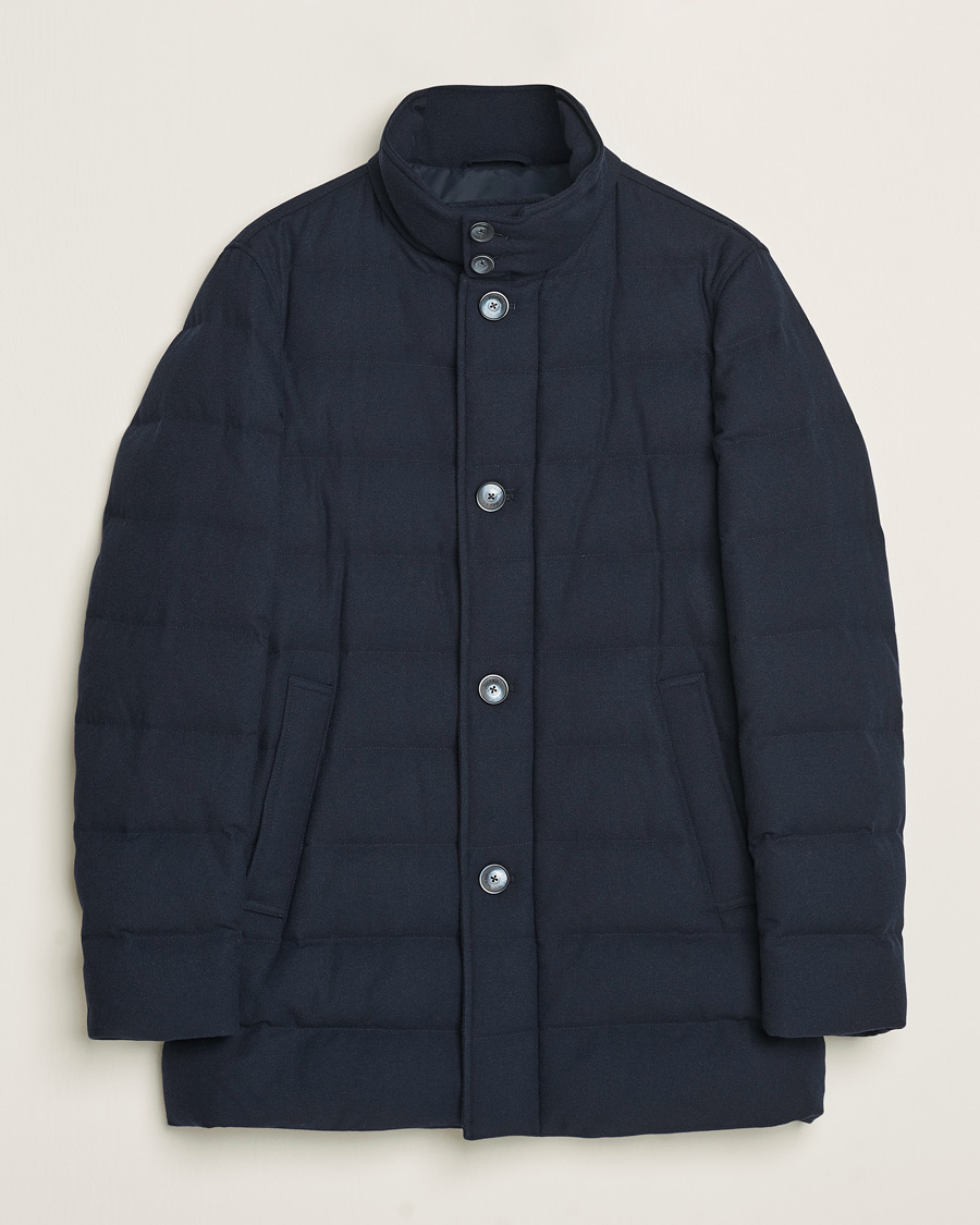 Mies | Takit | Herno | Cashmere Flannel Down Coat Navy