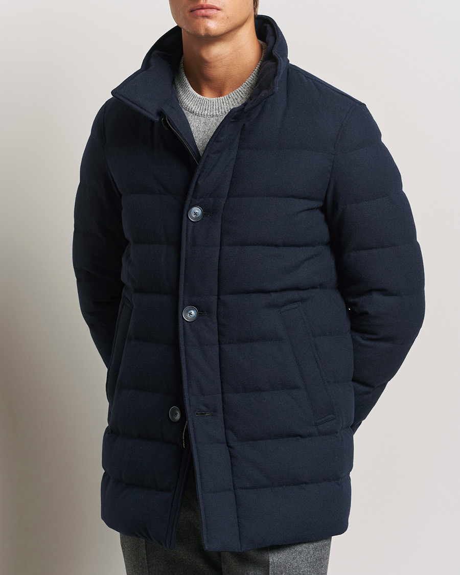 Mies | Takit | Herno | Cashmere Flannel Down Coat Navy