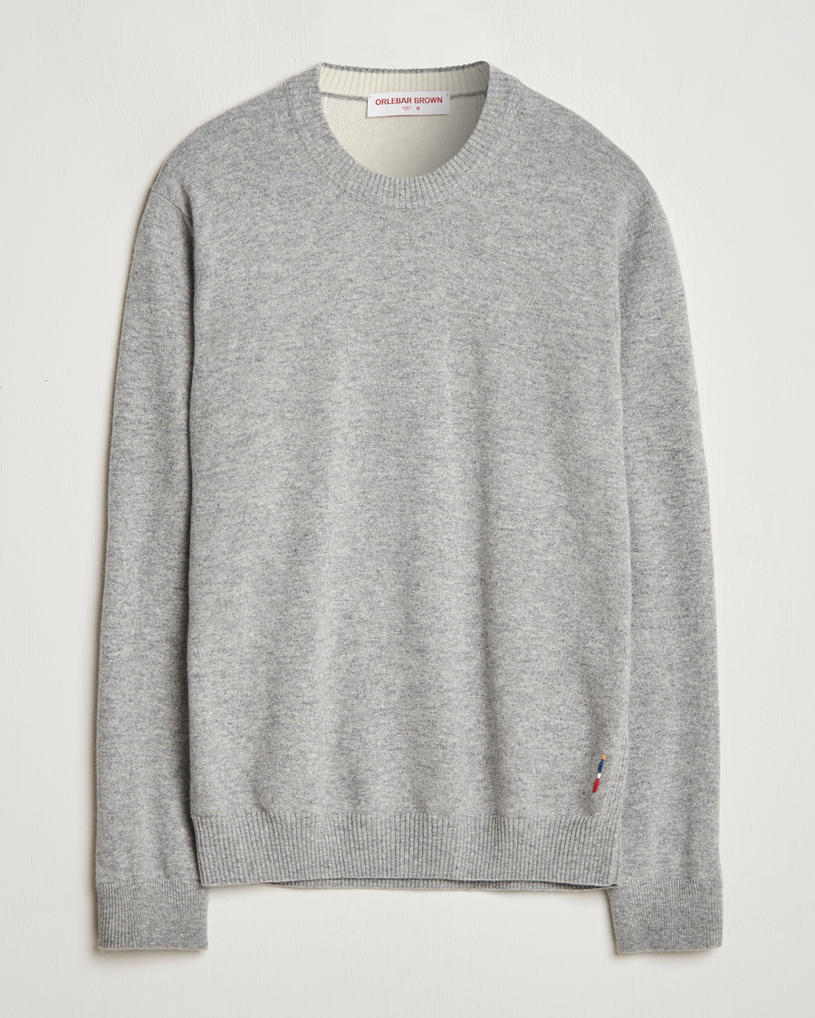 Mies | Puserot | Orlebar Brown | Levar Cashmere Crewneck Oyster Grey