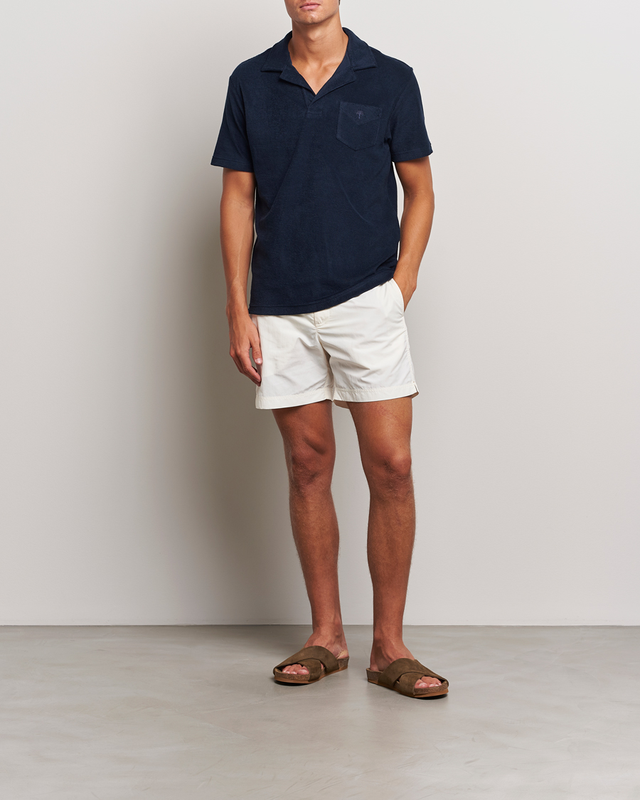 Mies | Uimahousut | Orlebar Brown | Bulldog Ribbon Tape Trim Swimshorts White Sand