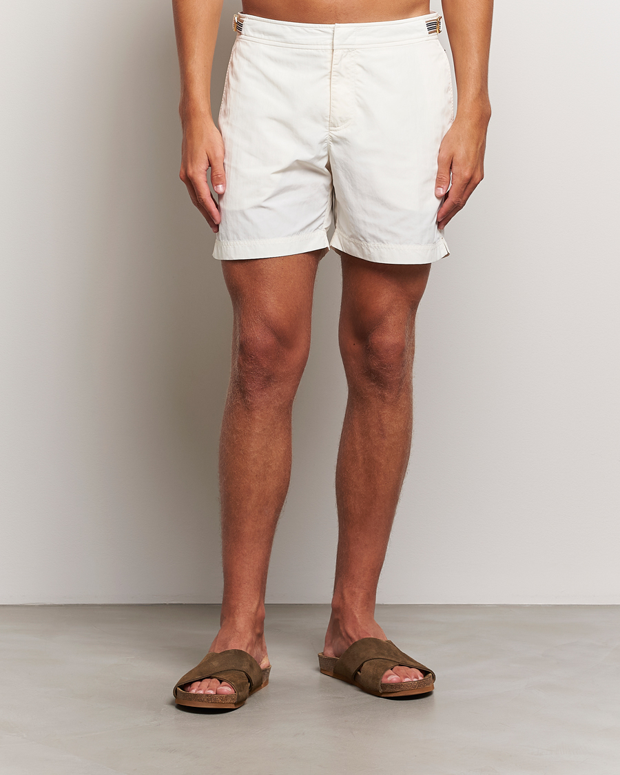 Mies | Uimahousut | Orlebar Brown | Bulldog Ribbon Tape Trim Swimshorts White Sand