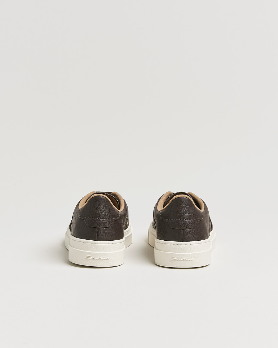 Mies | Santoni Double Buckle Sneakers Dark Brown Grain | Santoni | Double Buckle Sneakers Dark Brown Grain