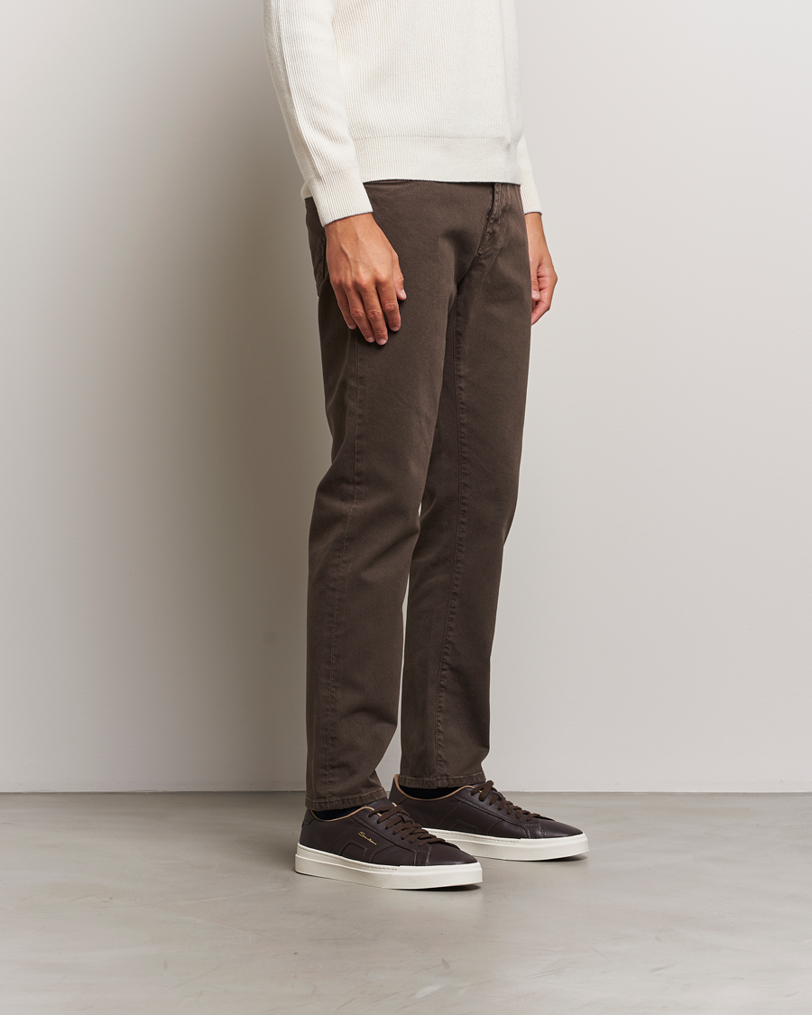 Mies | Santoni Double Buckle Sneakers Dark Brown Grain | Santoni | Double Buckle Sneakers Dark Brown Grain