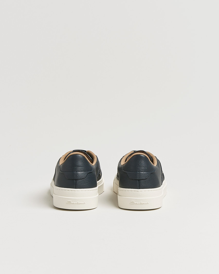 Mies | Santoni Double Buckle Sneakers Navy Grain | Santoni | Double Buckle Sneakers Navy Grain