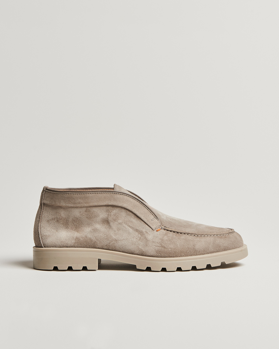 Mies | Santoni Open Chukka Boot Taupe Suede | Santoni | Open Chukka Boot Taupe Suede