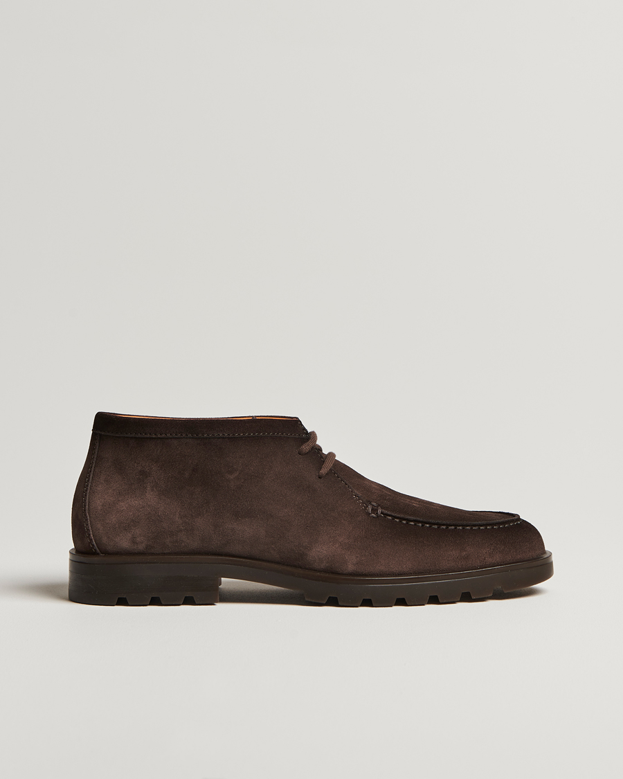 Mies | Santoni Winter Chukka Boot Dark Brown Suede | Santoni | Winter Chukka Boot Dark Brown Suede