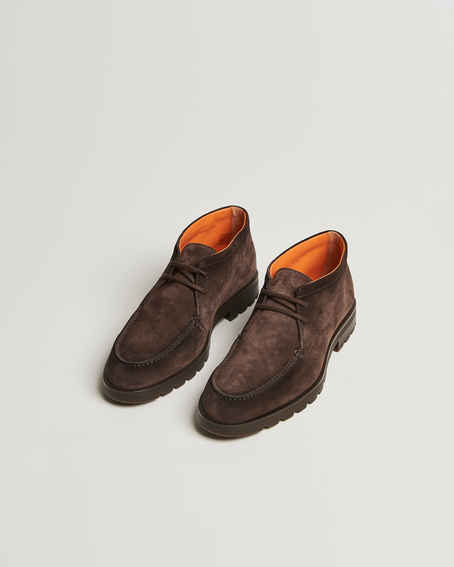 Mies | Santoni Winter Chukka Boot Dark Brown Suede | Santoni | Winter Chukka Boot Dark Brown Suede