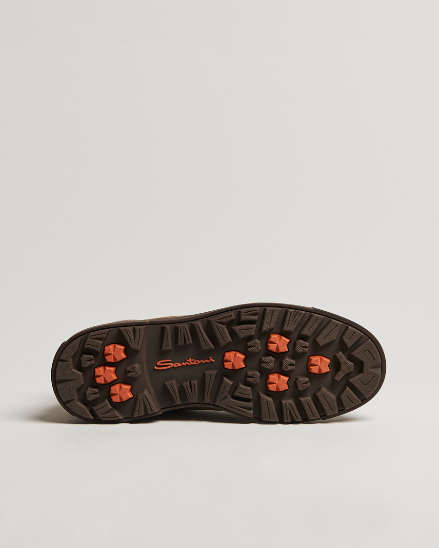 Mies | Santoni St Moritz No Lace Boot Dark Brown Suede | Santoni | St Moritz No Lace Boot Dark Brown Suede