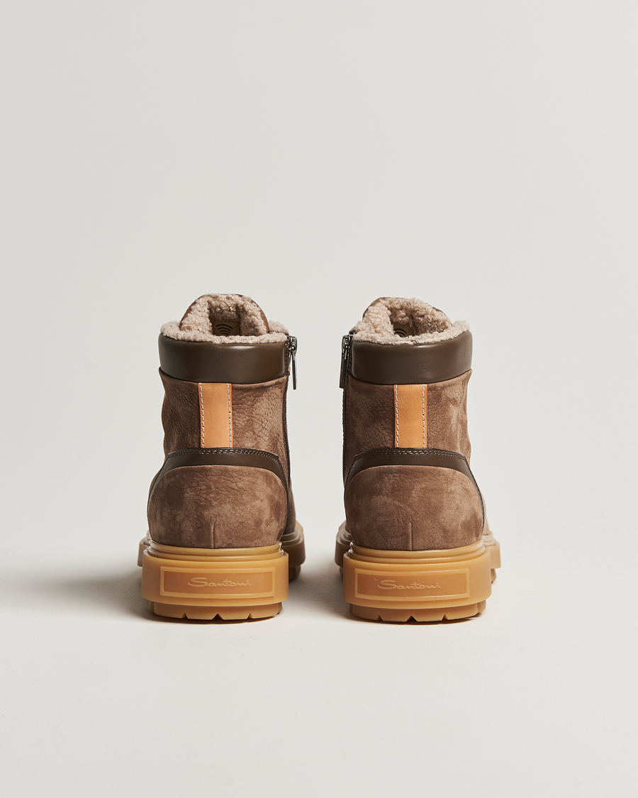 Mies | Santoni St Moritz Winter Boot Brown Nubuck | Santoni | St Moritz Winter Boot Brown Nubuck