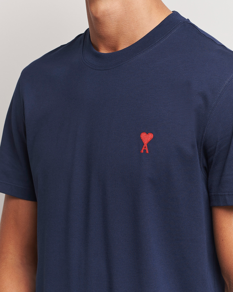 Mies | T-paidat | AMI | Heart Logo T-Shirt Nautic Blue