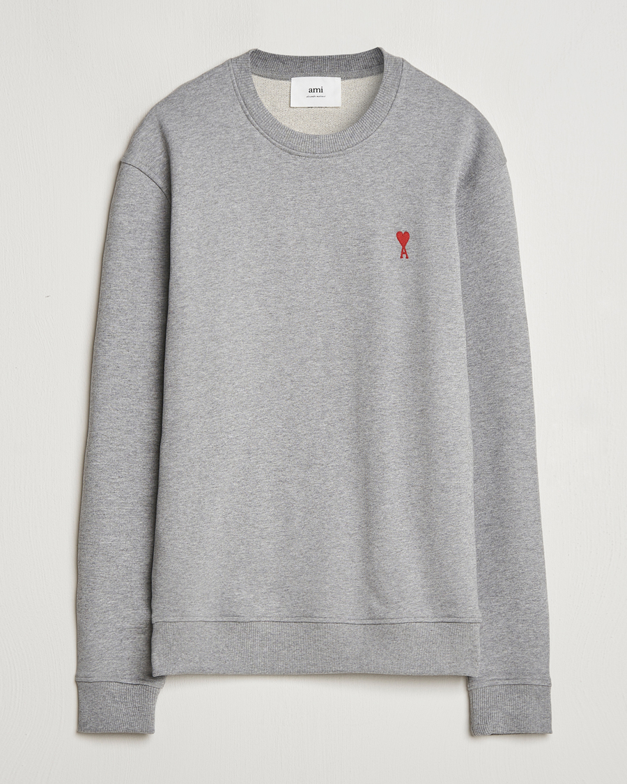Mies | Puserot | AMI | Heart Logo Sweatshirt Heather Grey