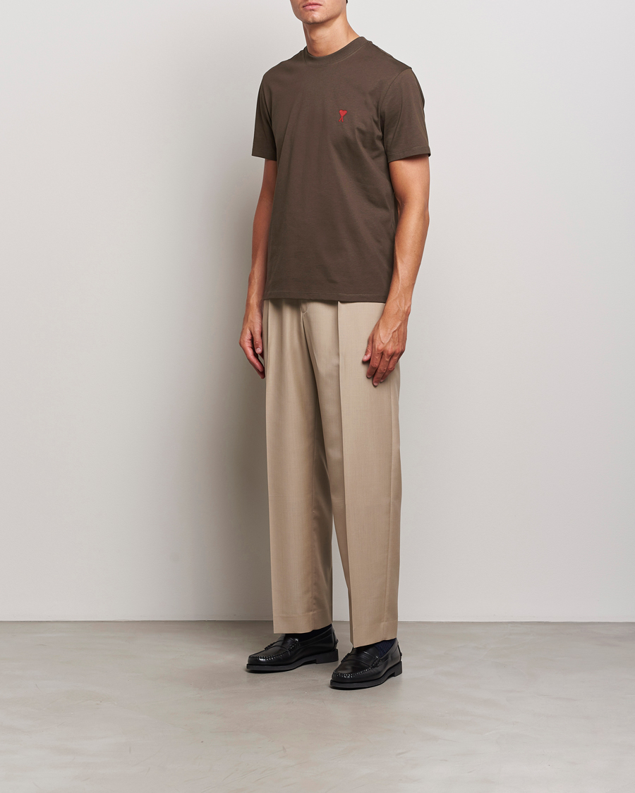 Mies | T-paidat | AMI | Heart Logo T-Shirt Dark Coffee