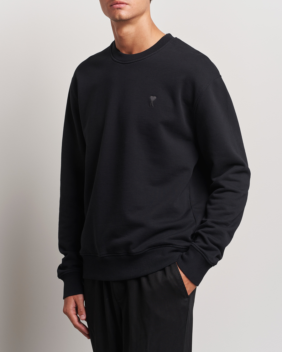 Mies | Puserot | AMI | Tonal Heart Logo Sweatshirt Black
