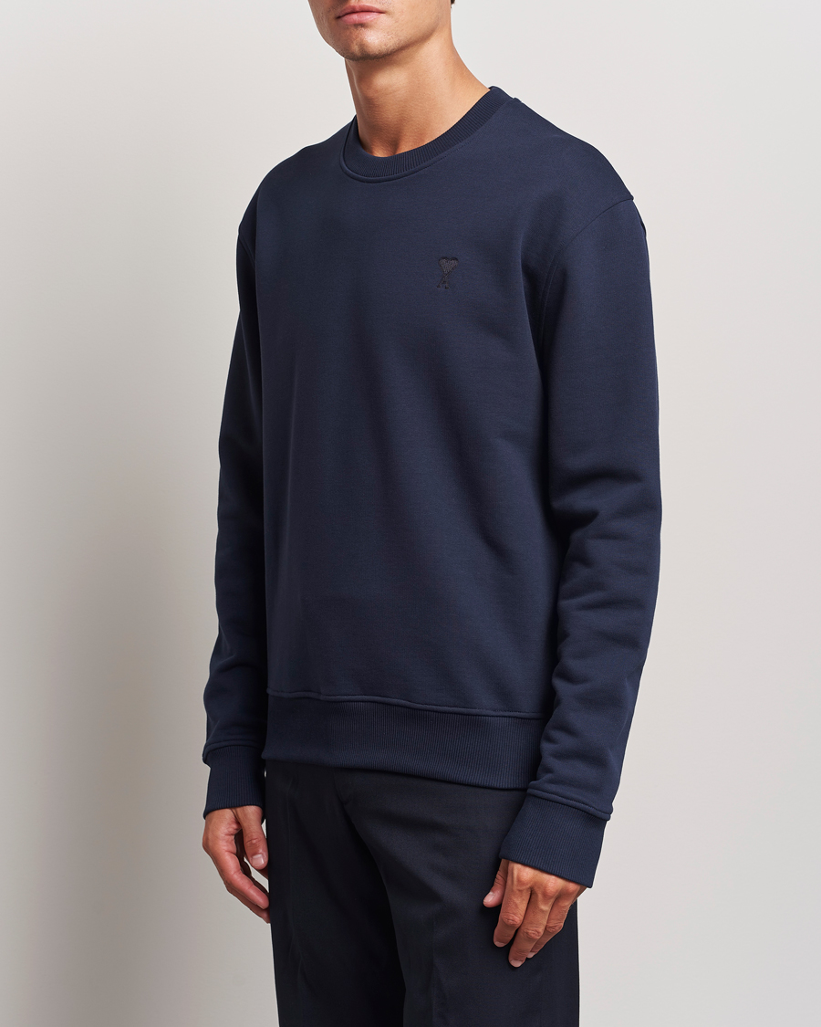 Mies | Puserot | AMI | Tonal Heart Logo Sweatshirt Night Blue