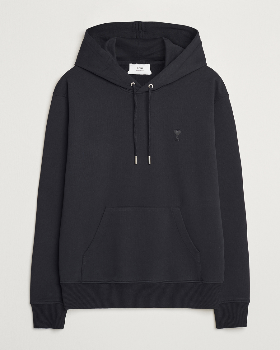 Mies | Puserot | AMI | Tonal Heart Logo Hoodie Black
