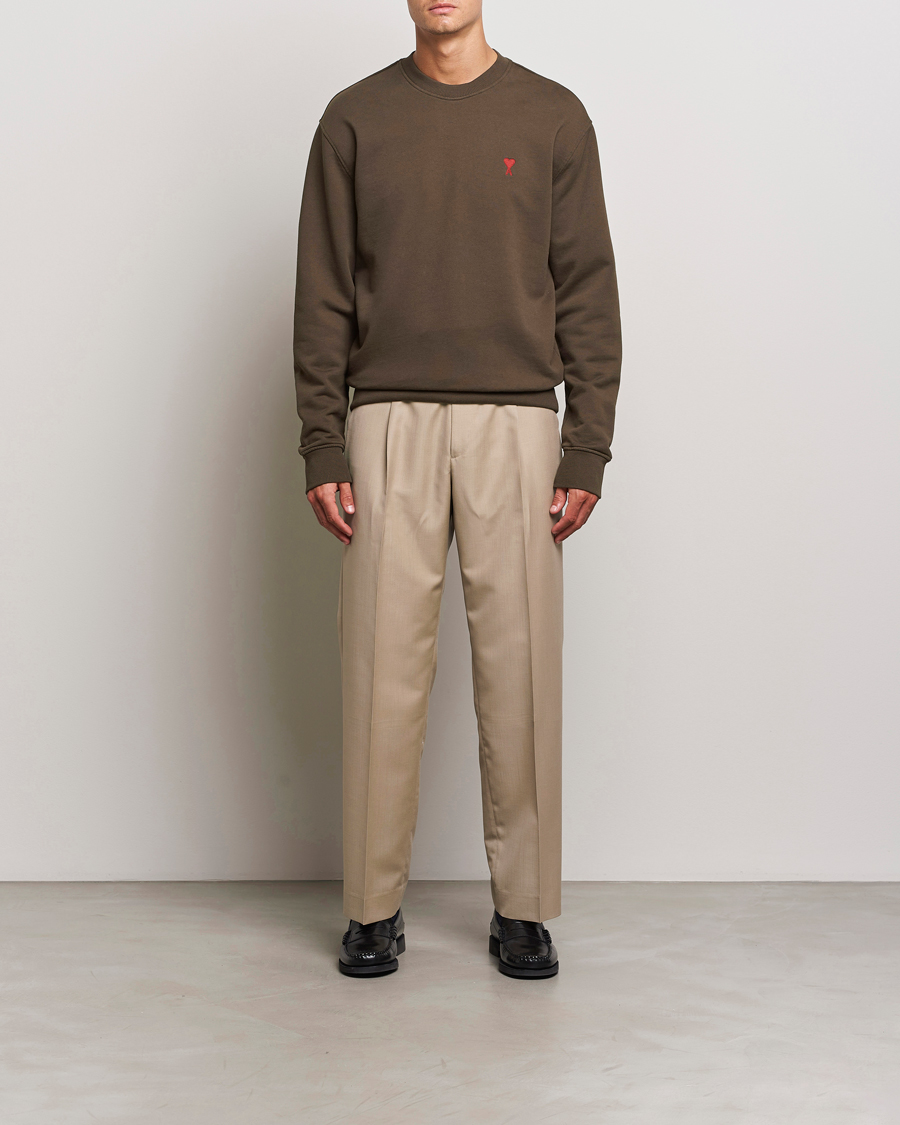 Mies | Puserot | AMI | Heart Logo Sweatshirt Dark Coffee