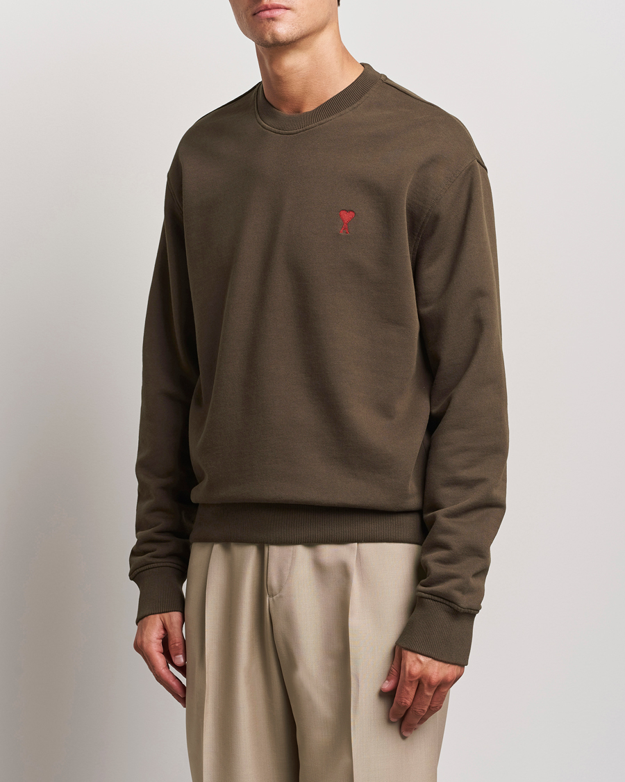 Mies | Puserot | AMI | Heart Logo Sweatshirt Dark Coffee