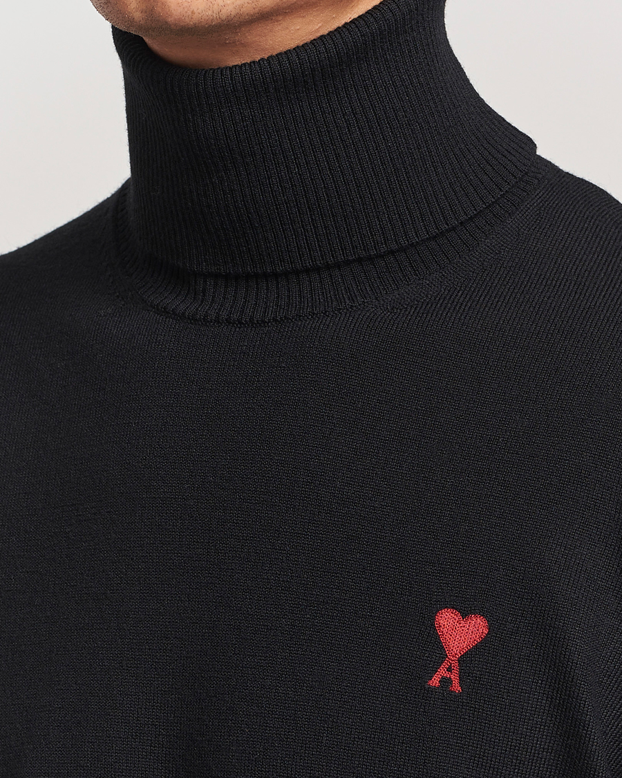 Mies | Puserot | AMI | Heart Logo Wool Turtleneck Black