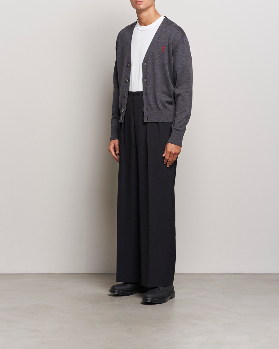 Mies | Puserot | AMI | Heart Logo Cardigan Heather Grey