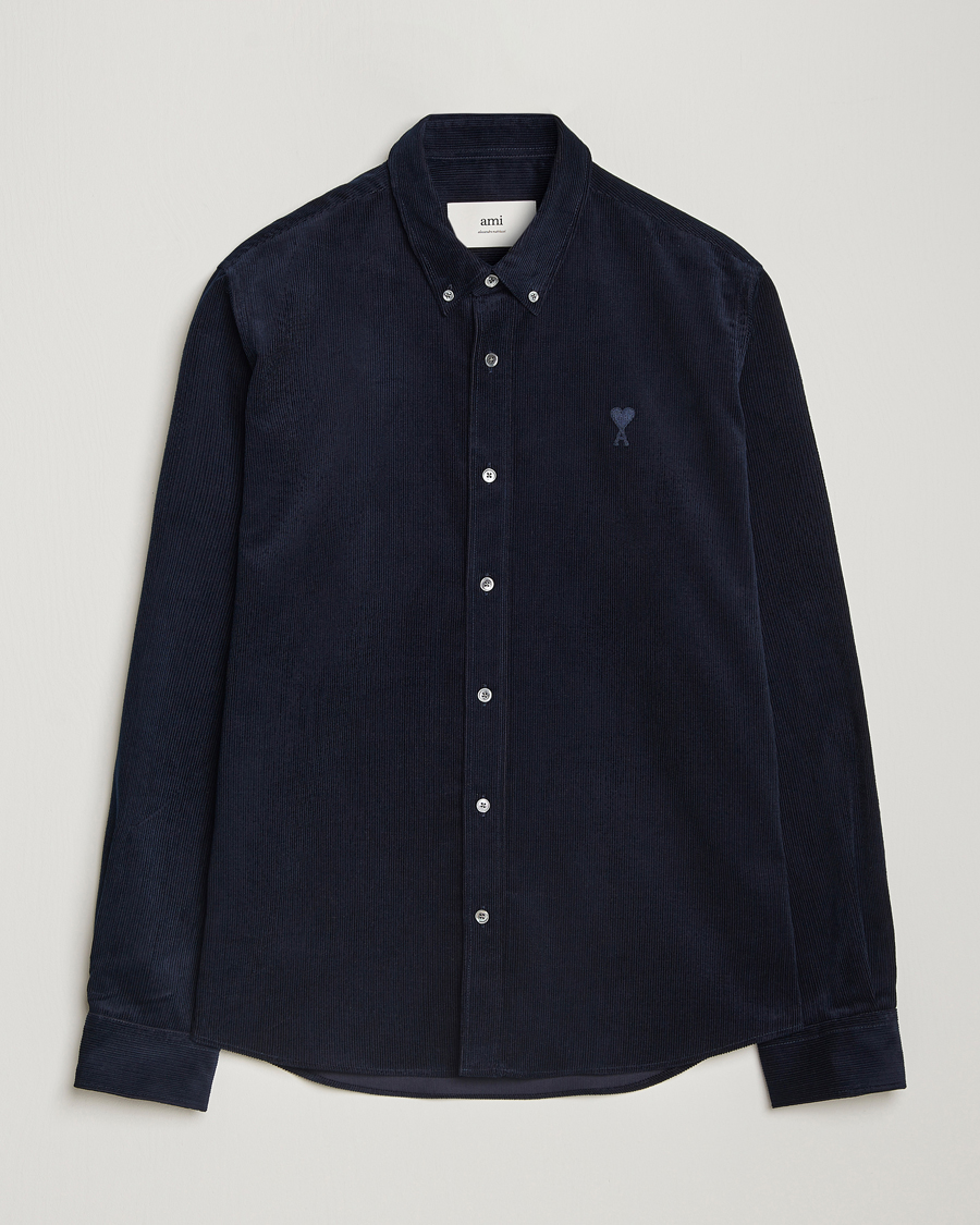Mies | Kauluspaidat | AMI | Classic Fit Corduroy Shirt Navy