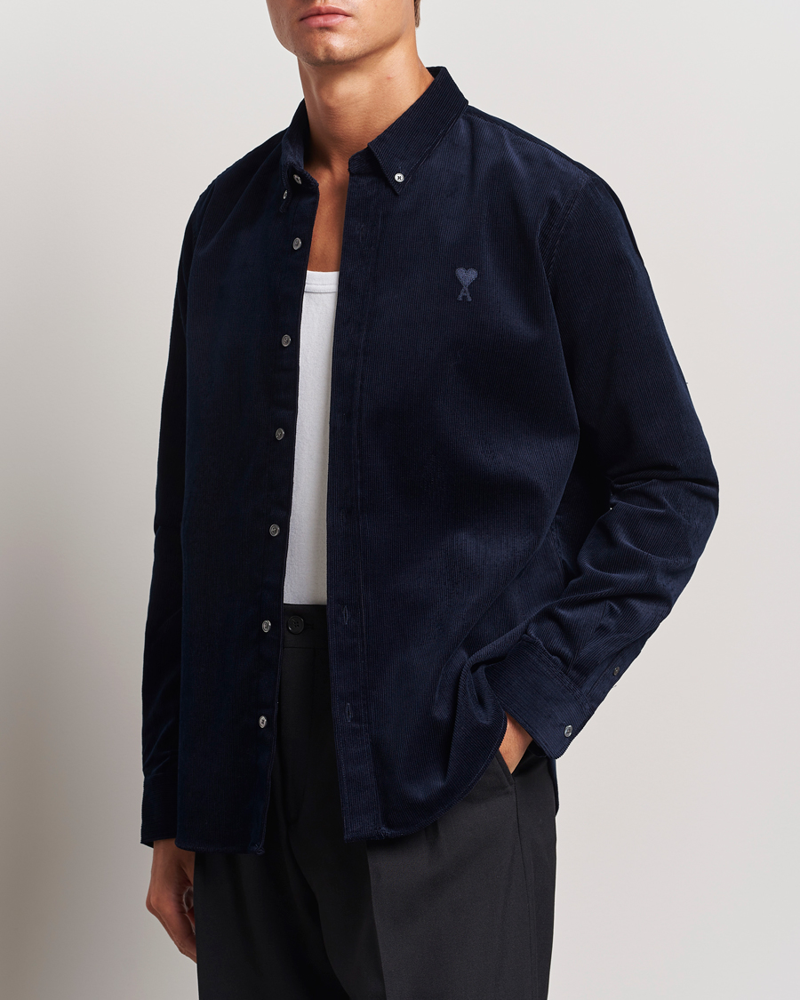 Mies | Kauluspaidat | AMI | Classic Fit Corduroy Shirt Navy