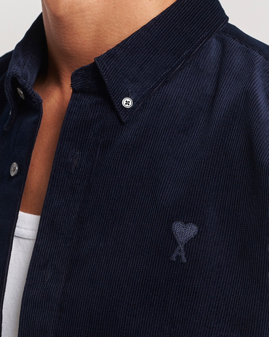 Mies | Kauluspaidat | AMI | Classic Fit Corduroy Shirt Navy