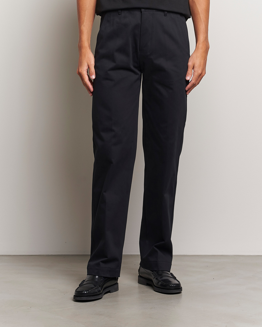 Mies | Housut | AMI | Straight Fit Chino Trousers Black