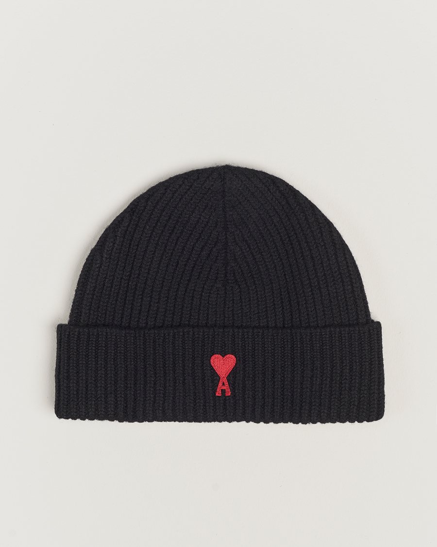 Mies | AMI Heart Logo Beanie Black | AMI | Heart Logo Beanie Black