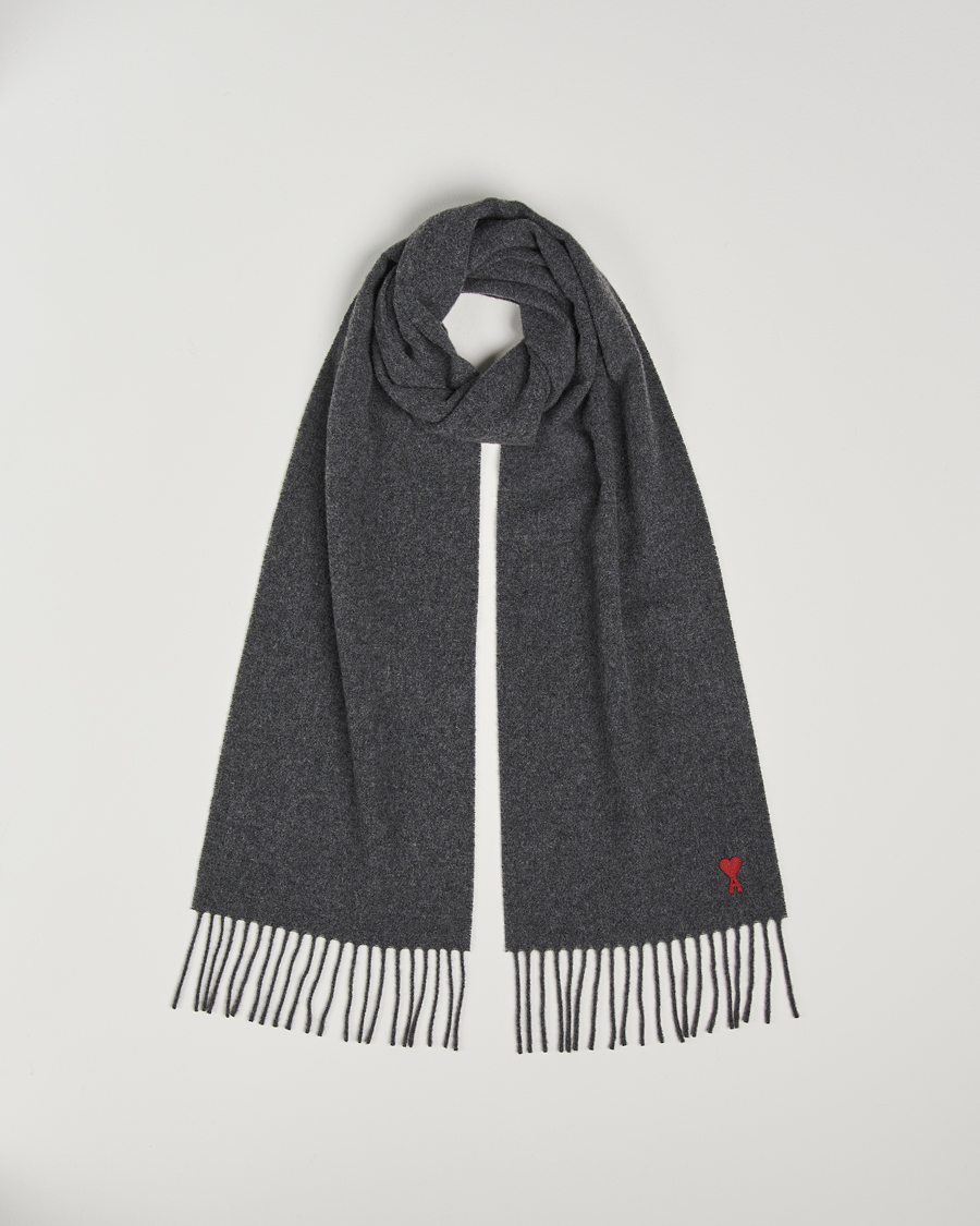 Mies | AMI Heart Logo Scarf Dark Grey | AMI | Heart Logo Scarf Dark Grey