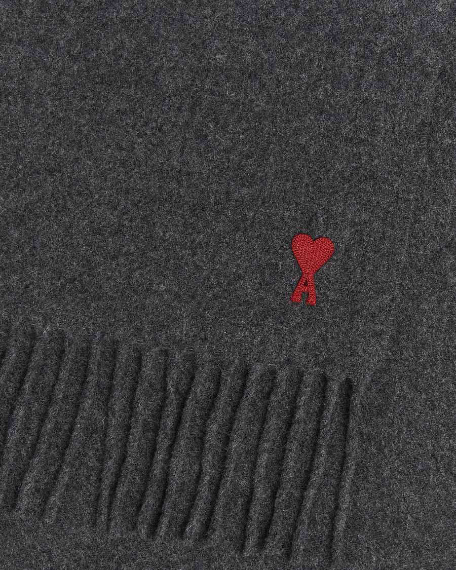 Mies | AMI Heart Logo Scarf Dark Grey | AMI | Heart Logo Scarf Dark Grey
