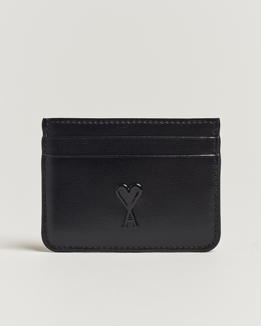 Mies | AMI Tonal Logo Leather Cardholder Black | AMI | Tonal Logo Leather Cardholder Black