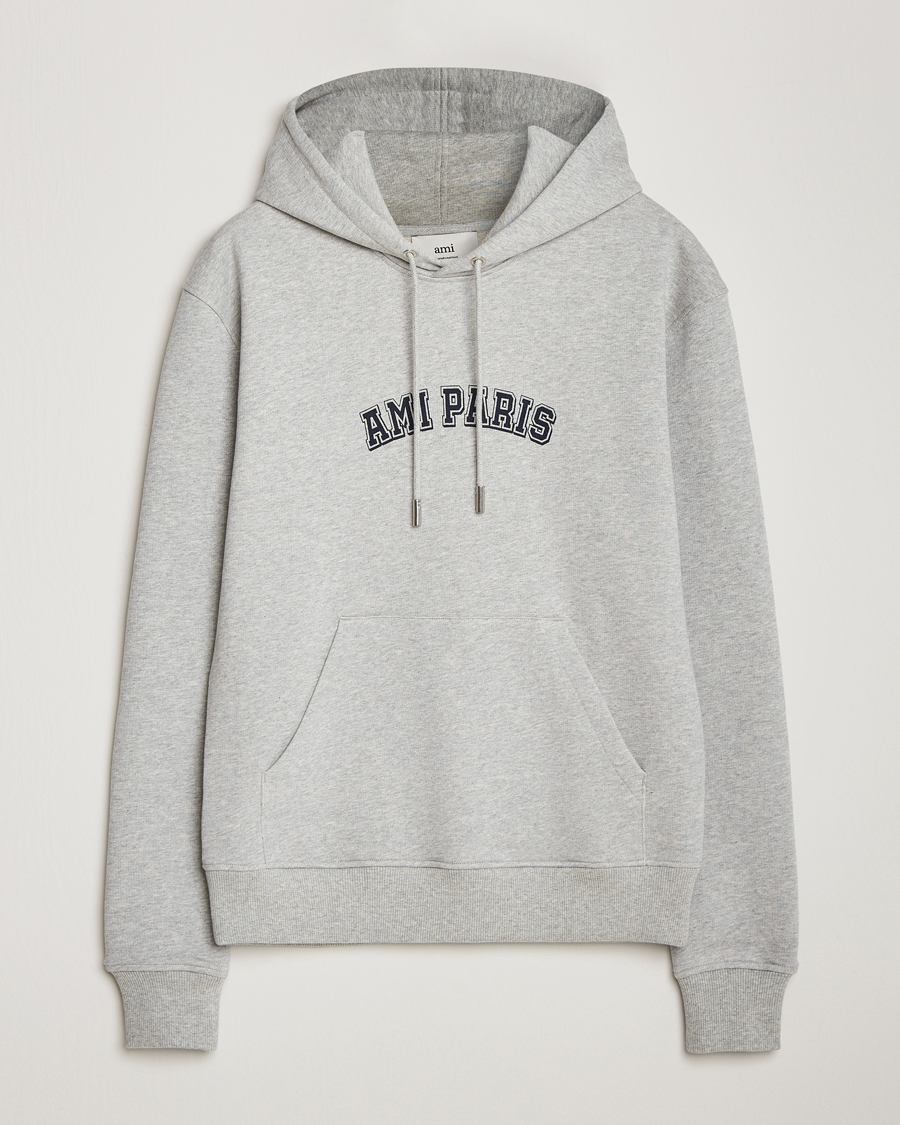 Mies | Puserot | AMI | Paris Logo Hoodie Heather Ash Grey