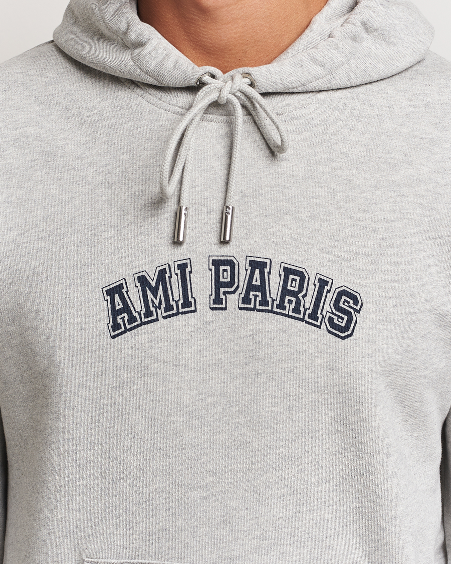 Mies | Puserot | AMI | Paris Logo Hoodie Heather Ash Grey