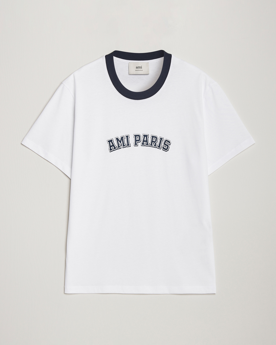 Mies | T-paidat | AMI | Paris Logo T-Shirt White