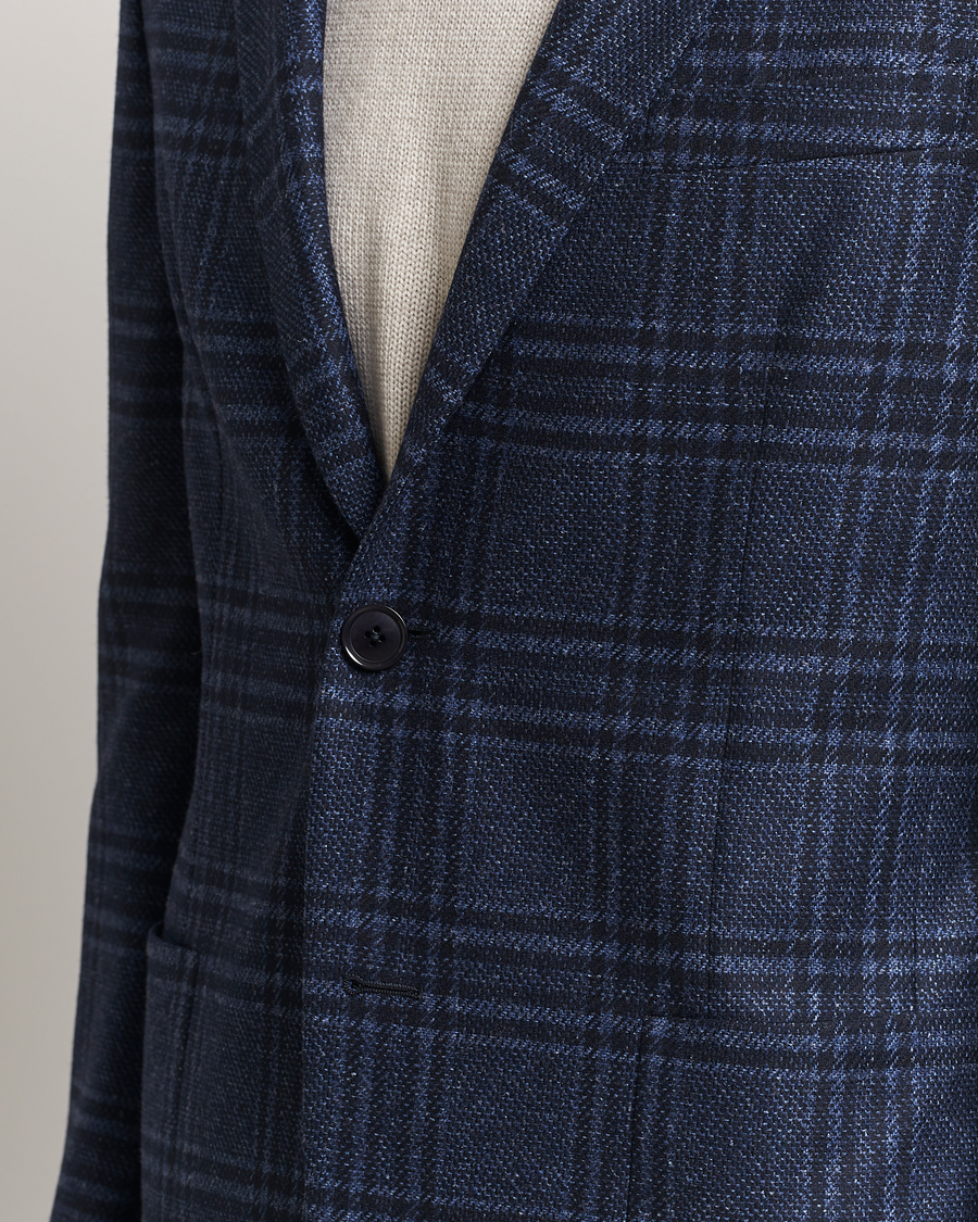Mies | Pikkutakit | Zegna | Unconstructed Wool/Silk Blazer Navy Check