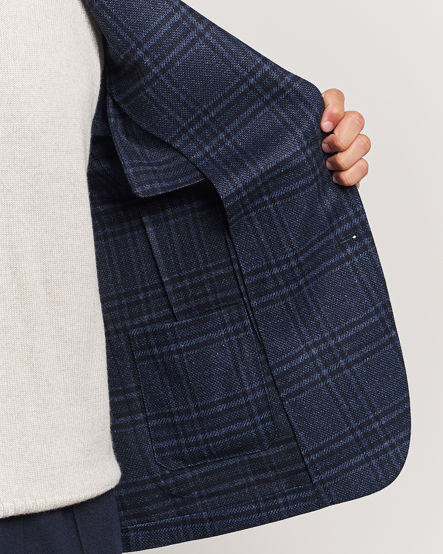 Mies | Pikkutakit | Zegna | Unconstructed Wool/Silk Blazer Navy Check