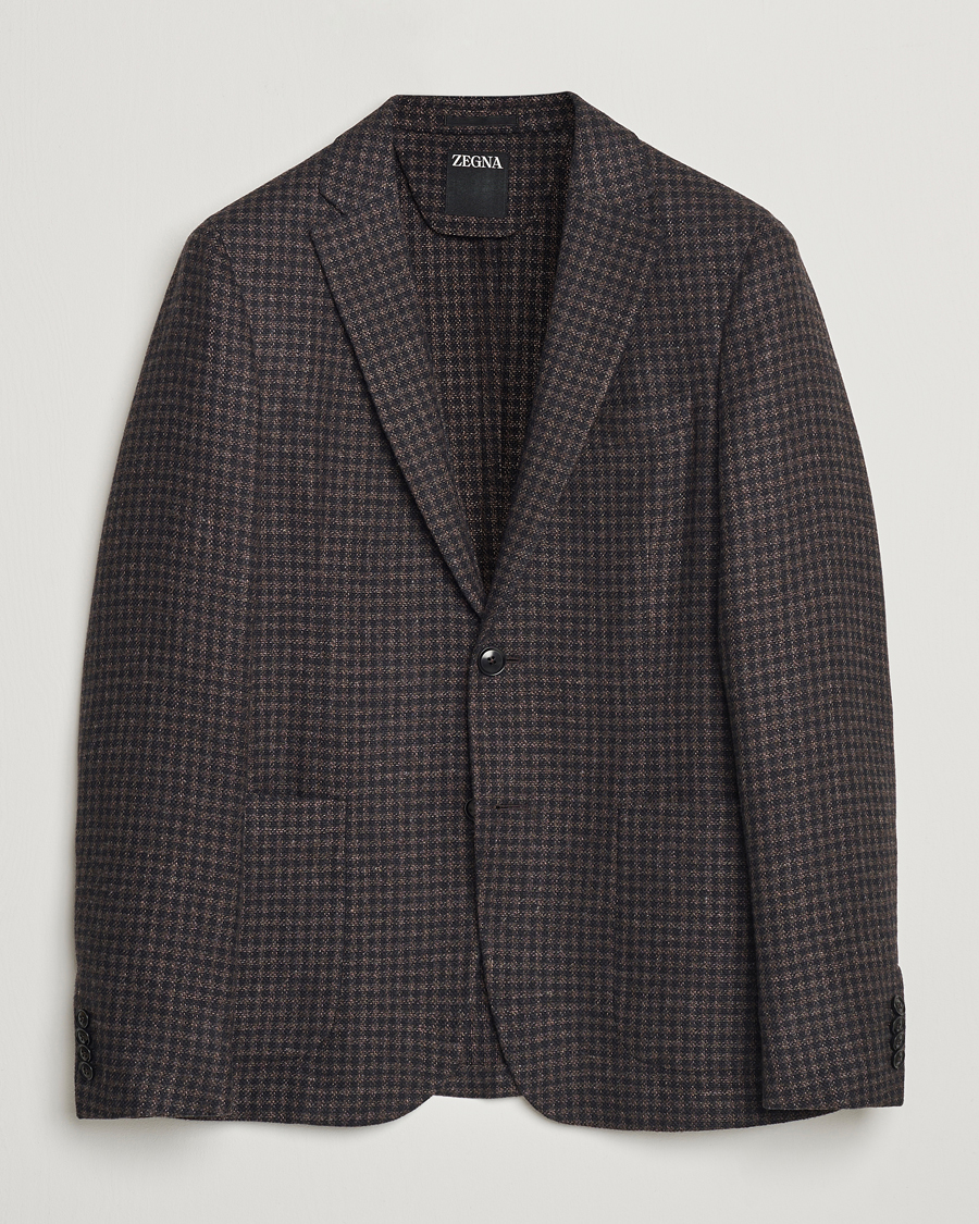 Mies | Pikkutakit | Zegna | Unconstructed Wool/Cashmere Blazer Brown Check