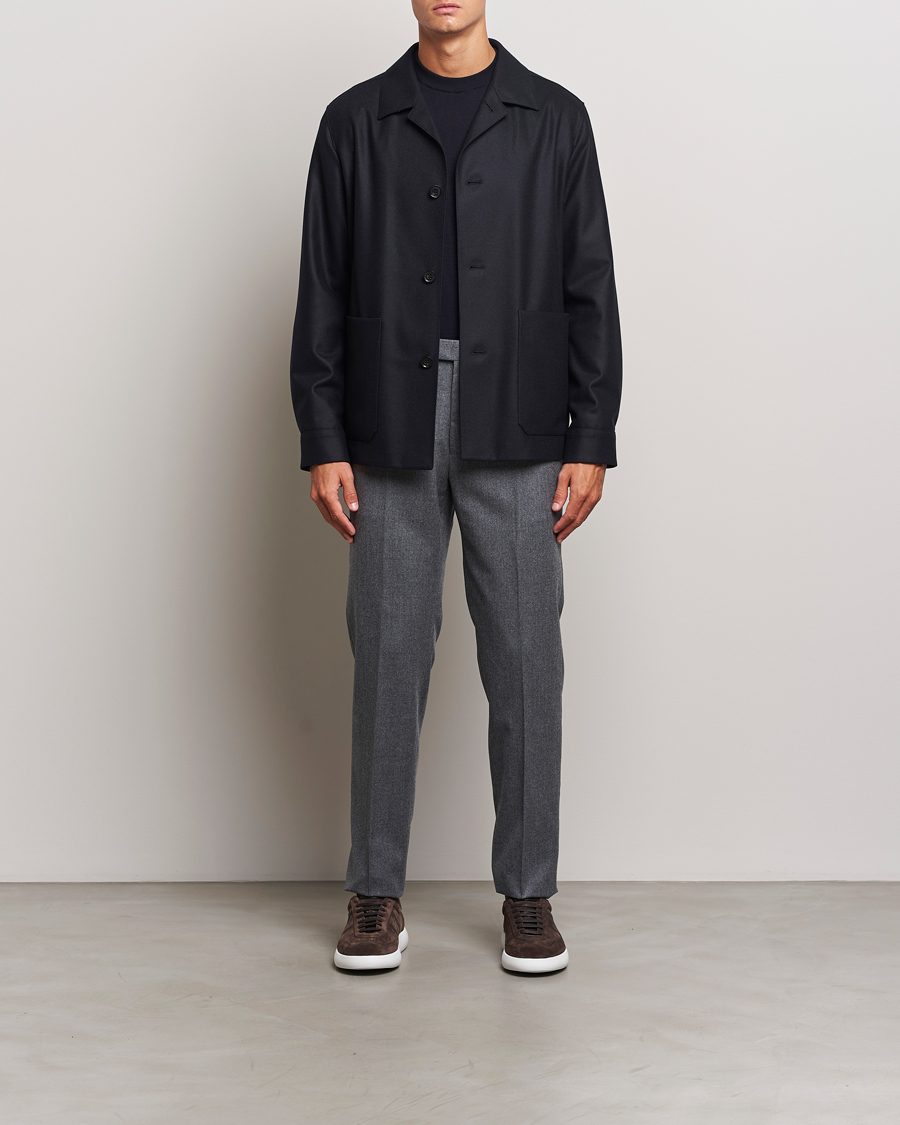 Mies | Takit | Zegna | Flannel Chore Jacket Black