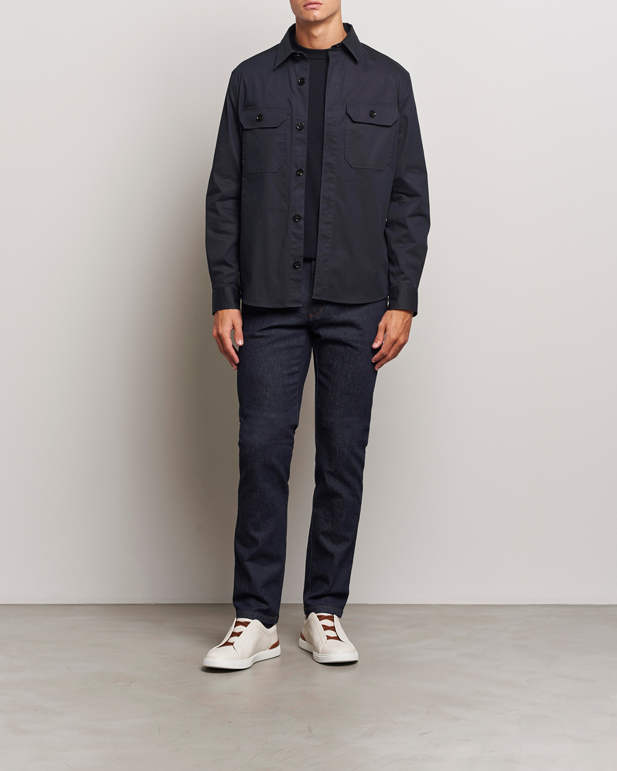 Mies | Kauluspaidat | Zegna | Cotton Overshirt Navy