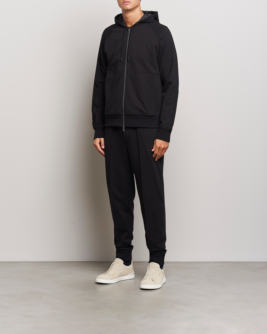 Mies | Housut | Zegna | Cotton Stretch Drawstring Pants Black