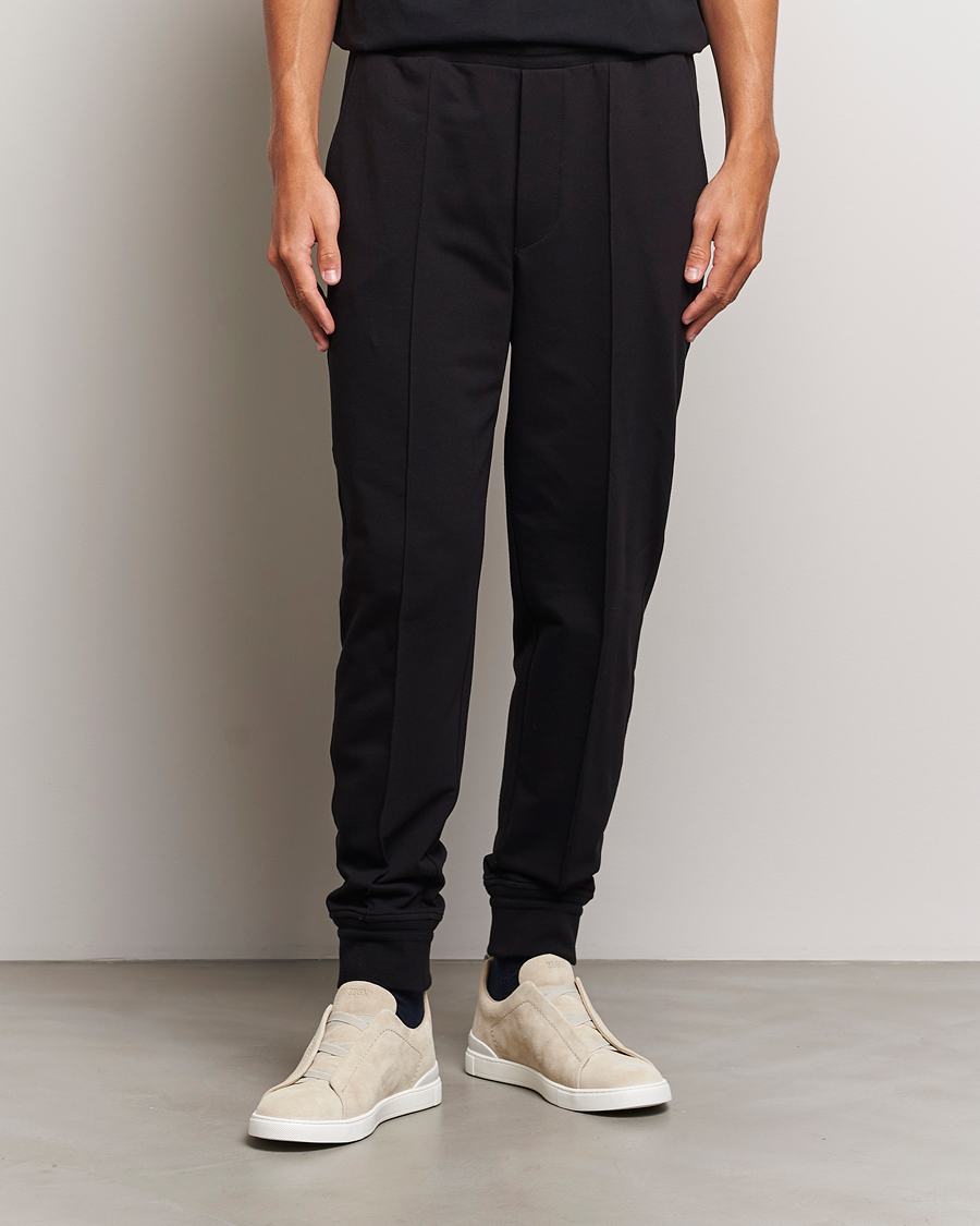 Mies | Housut | Zegna | Cotton Stretch Drawstring Pants Black